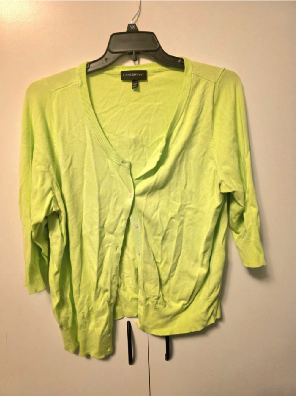 Lane Bryant Lime Green Front Button Up Cardigan Sweater Plus Size 18/20